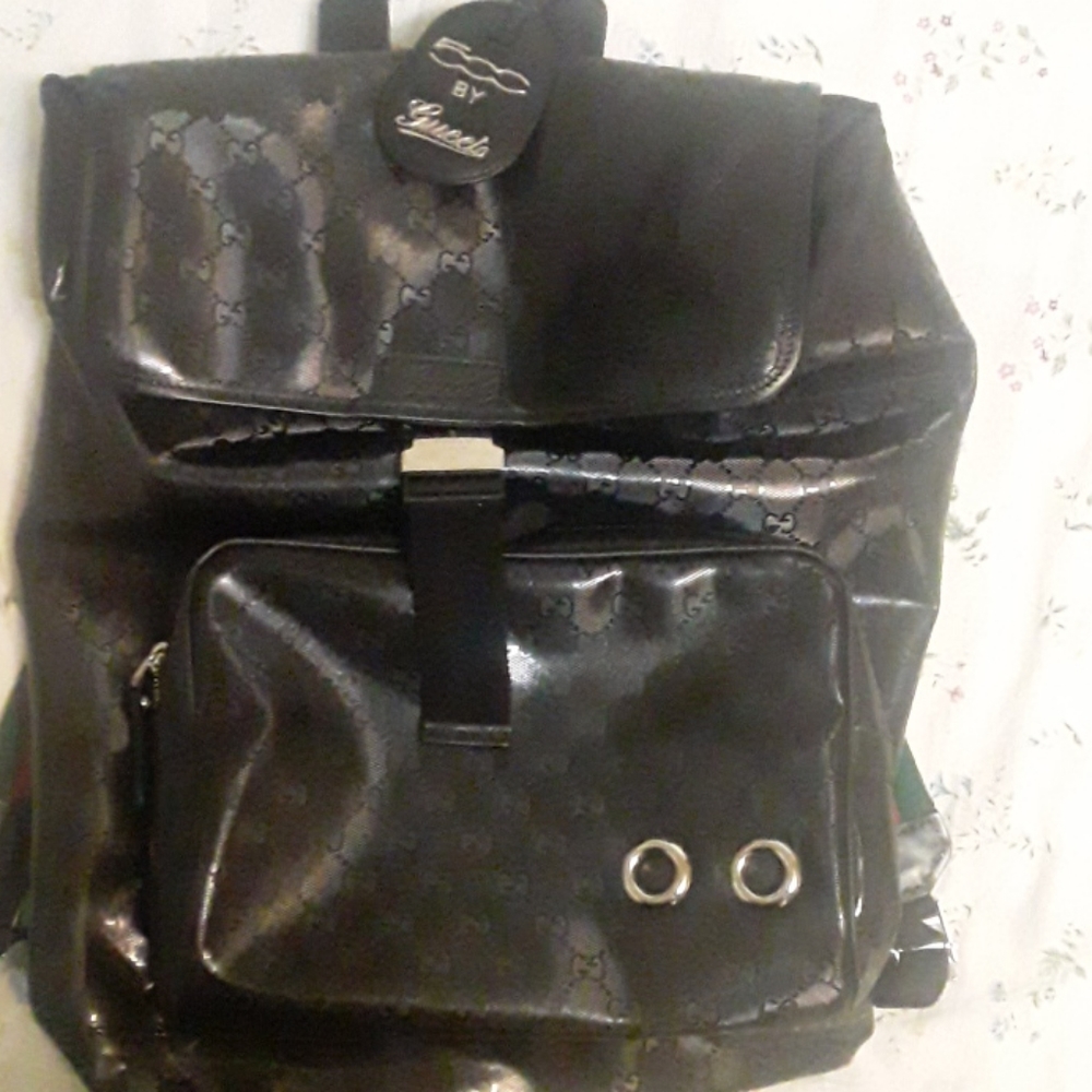 Gucci 500 Imprime Monogram Black Backpack